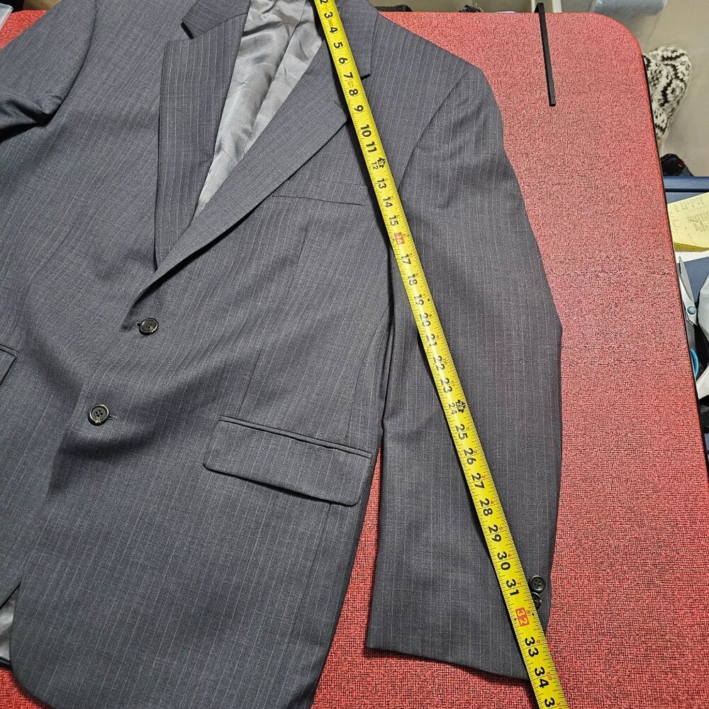 Lauren Ralph Lauren Pinstripe Wool Blazer Jacket 44L Gray‎ Gentleman Ivy League - Picture 13 of 13